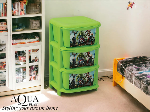 Aqua Printed Multi-Purpose Cabinets